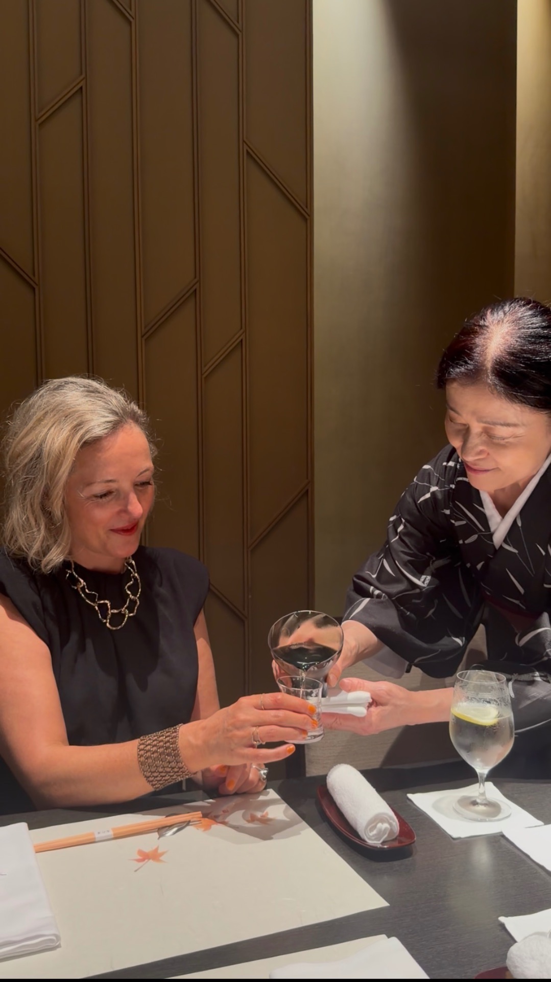 Nadine being served at a Japanese dining experience